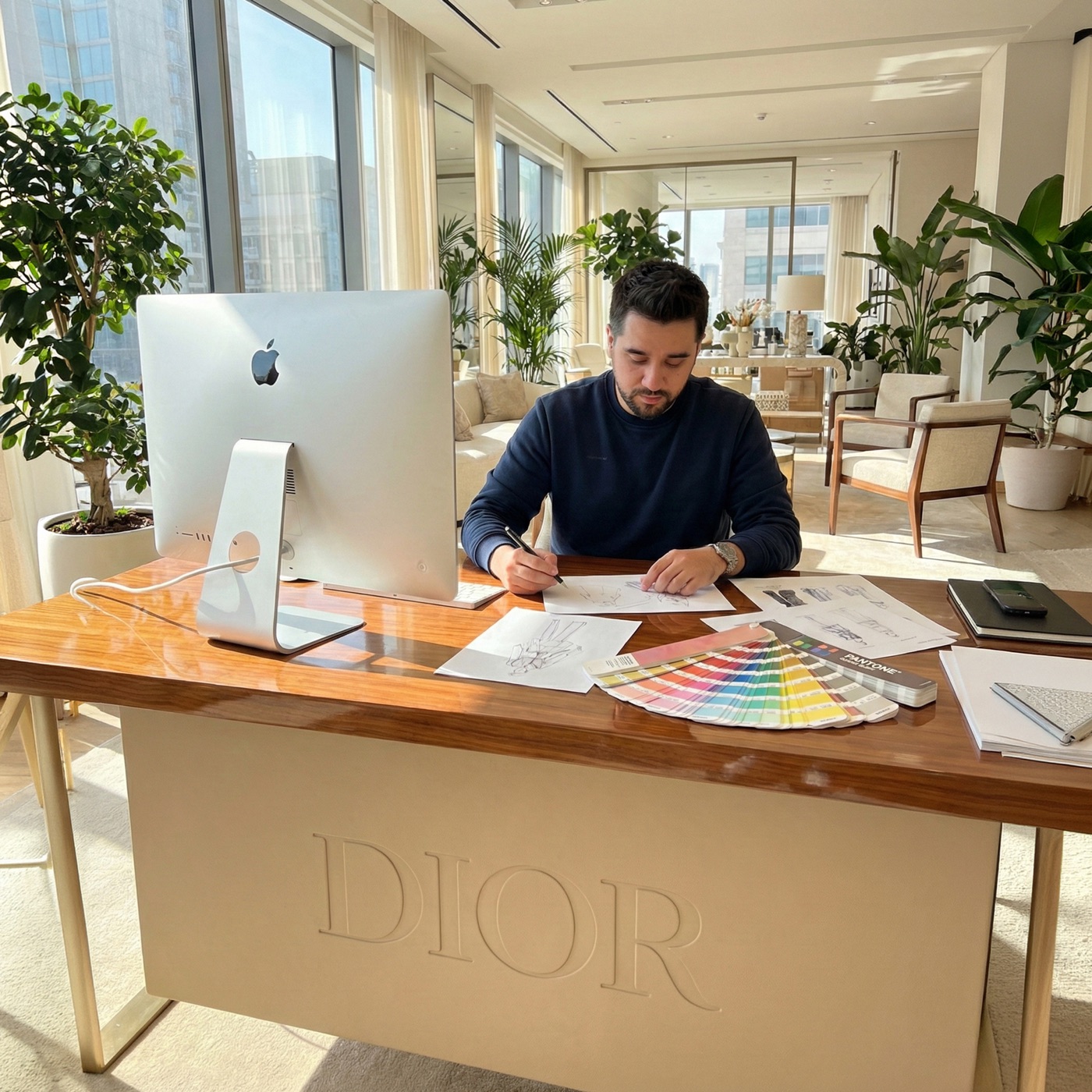 Sefa Aydın — DIOR Türkiye distribütörü ofisinde tasarım çalışması